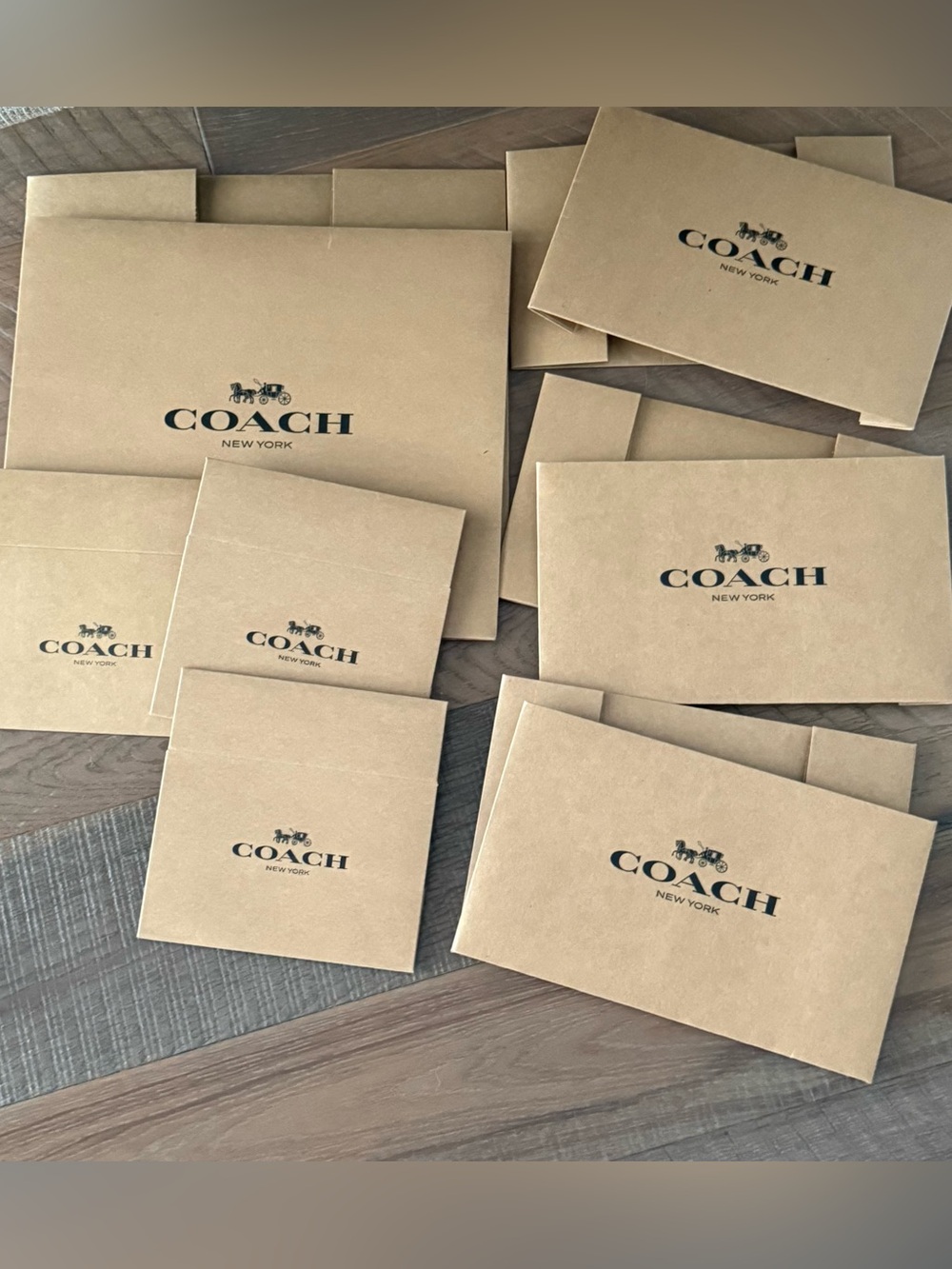 7 Pc LOT NEW Unused COACH Gift Boxes Box Small Med Large Logo Lids Collapsible